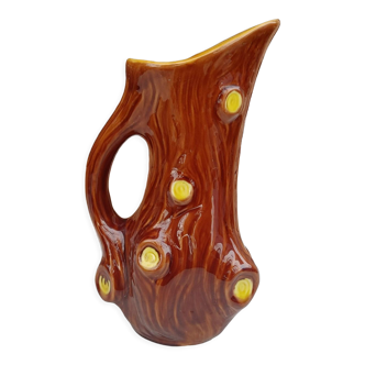Vintage 70's pitcher tree trunk Vallauris Ferlay Creation