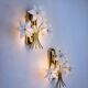 Pair of hibiscus floral sconces, Murano glass, Italy, 1970s