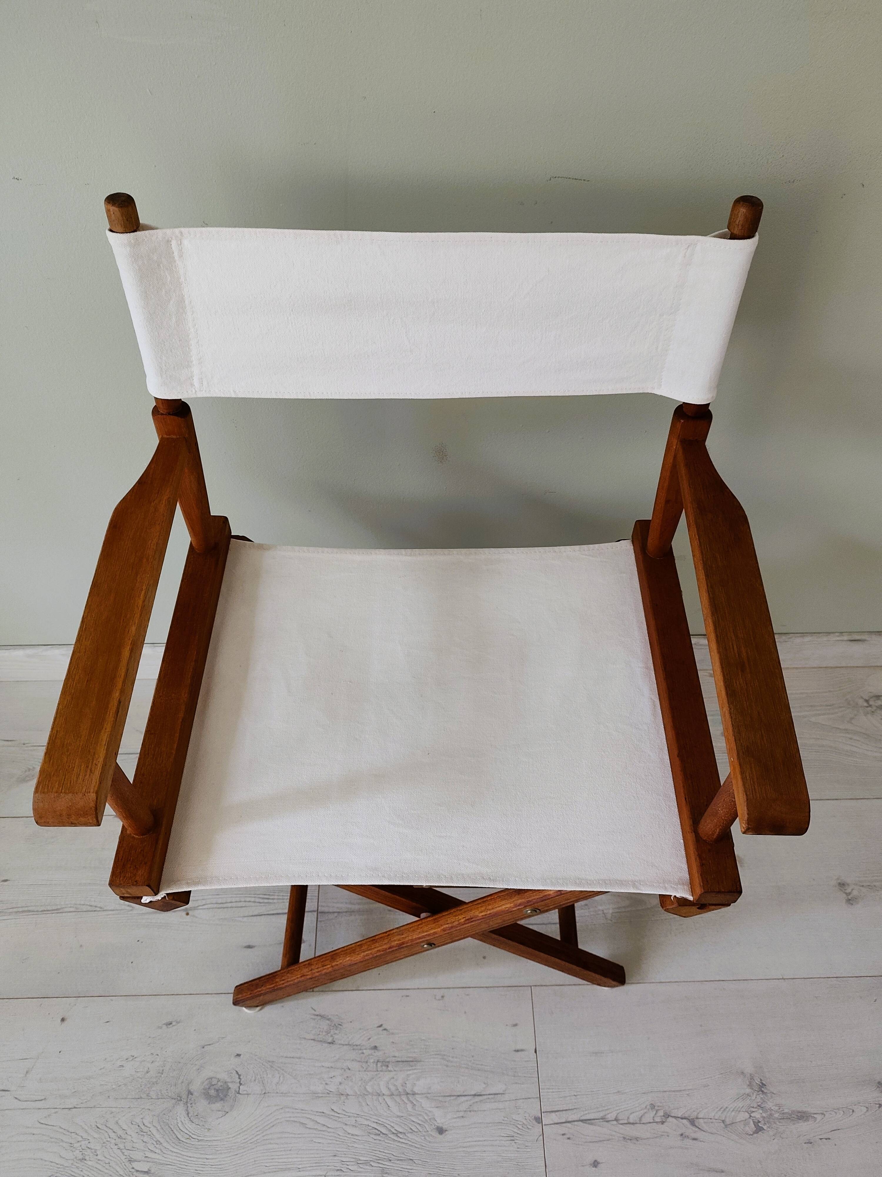 "Director's" folding armchair in solid wood