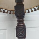 Turned wooden floor lamp – in the style of Charles Dudouyt art deco