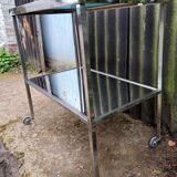 Chrome metal and mirror trolley