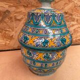 Ancienne Jarre A Beurre Jobbana Maroc Faïence Polychrome XIXÈME Vintage #B083