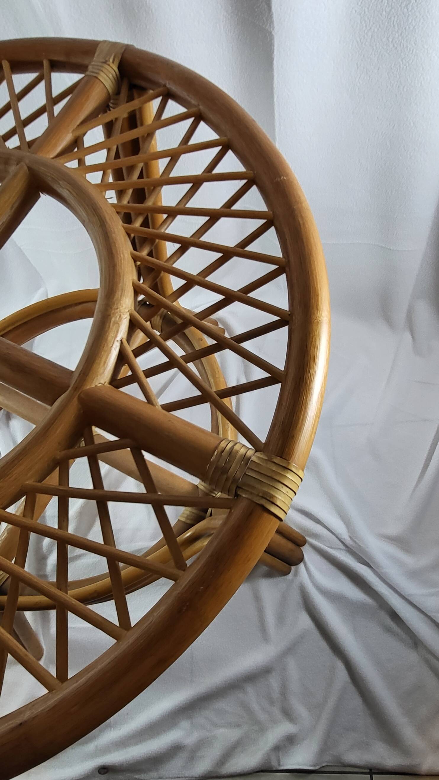 Adrien Audoux, Frida Minet table in rattan with glass top, France.