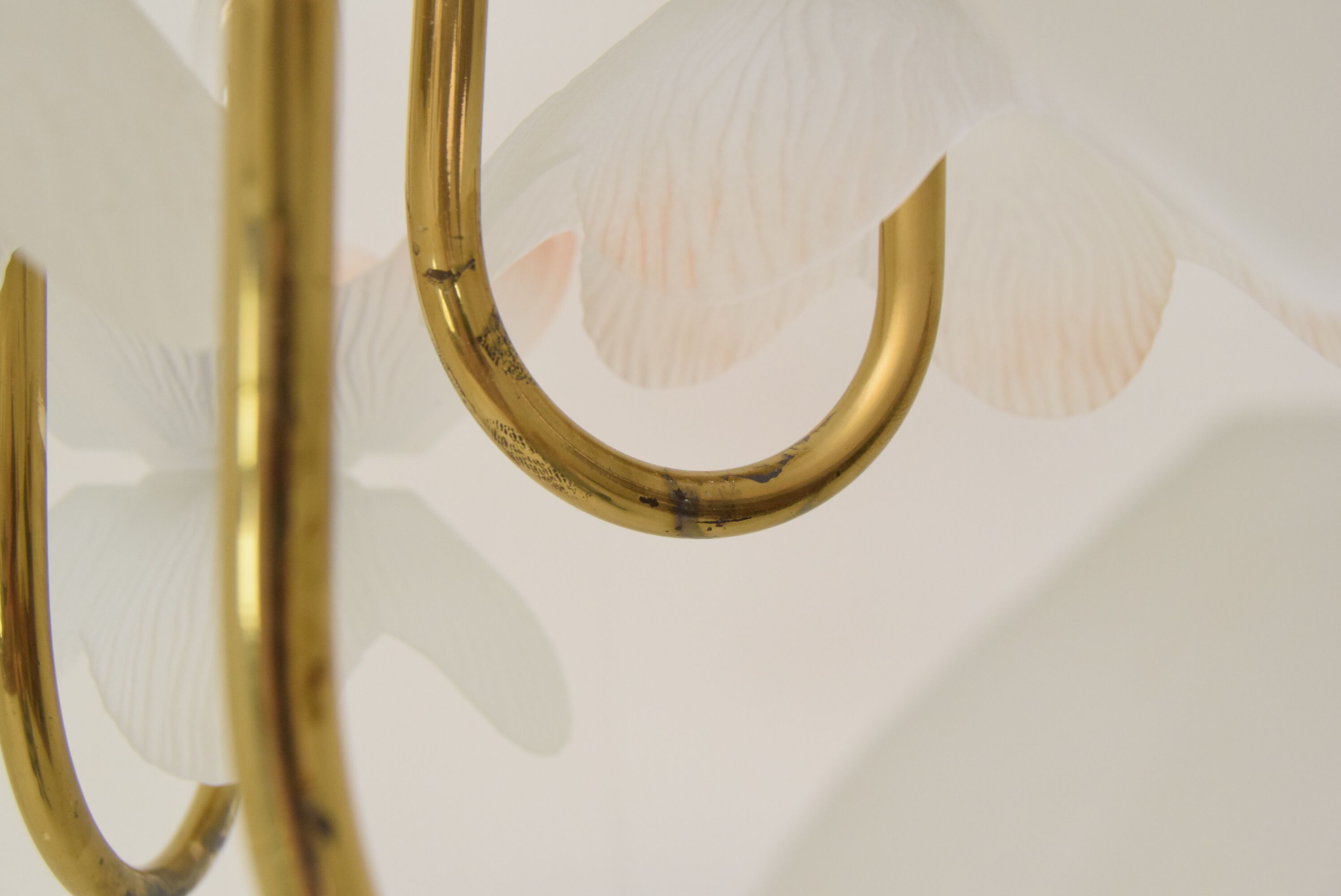 Mid-century Glass Chandelier,1970's.