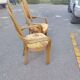 Pair of 1970s Italian design armchairs, made of bent bamboo.