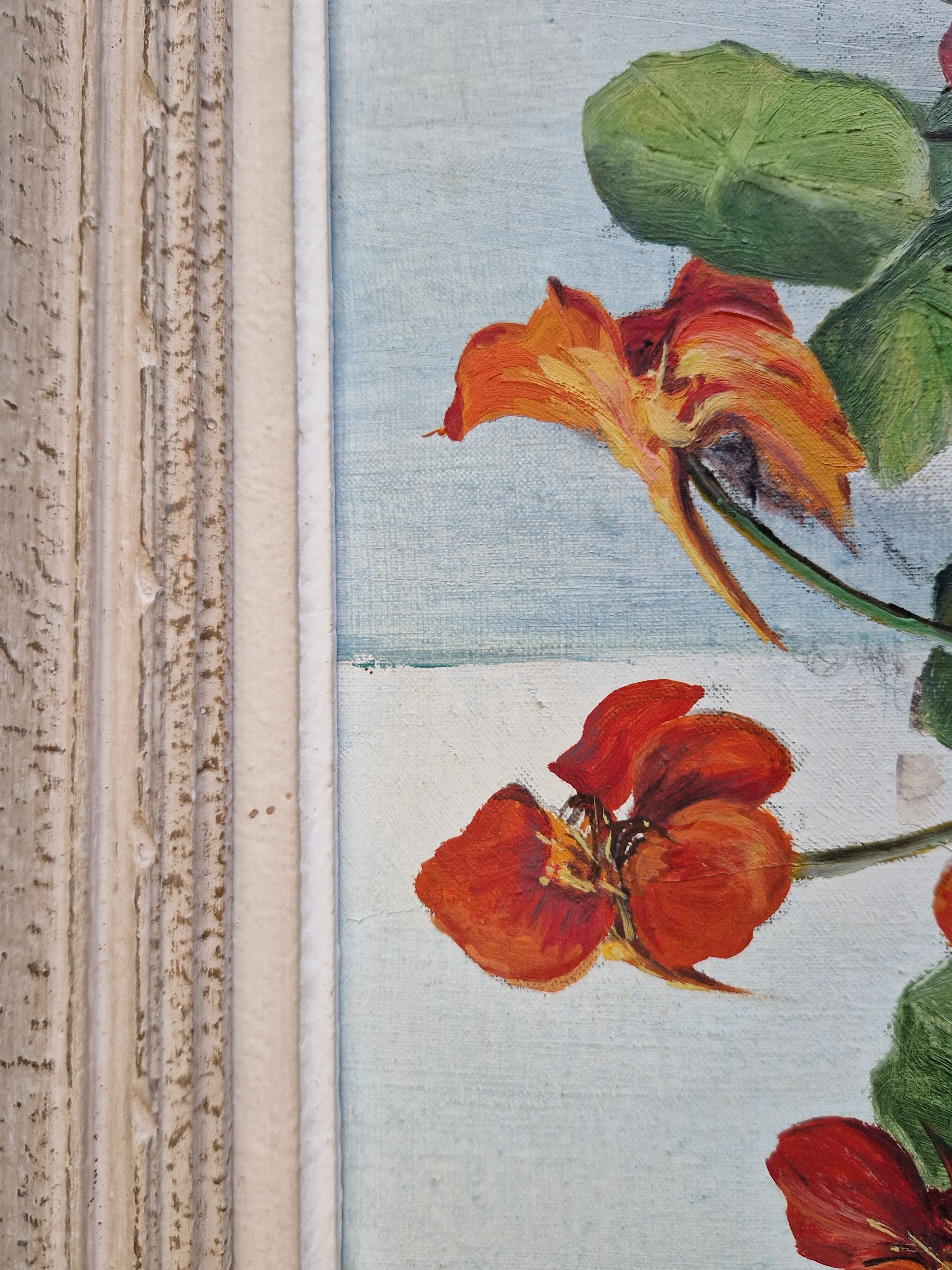 Tableau huile sur toile les Capucines
