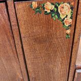 Vintage wooden doll wardrobe Art Deco