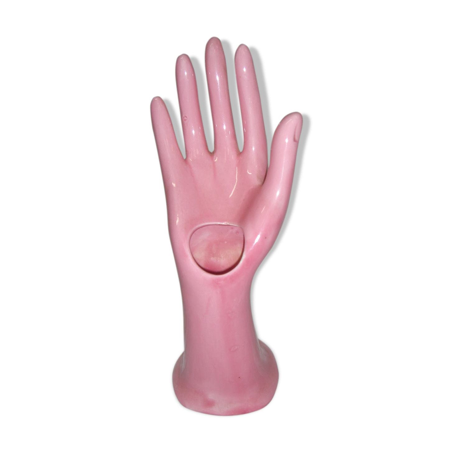 Hand baguier soliflore pink ceramic