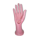 Main baguier soliflore céramique rose