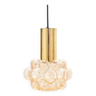 Mid-Century Modern Amber Bubble Glass Ceiling Light by Helena Tynell for Limburg, Germany, 1970s