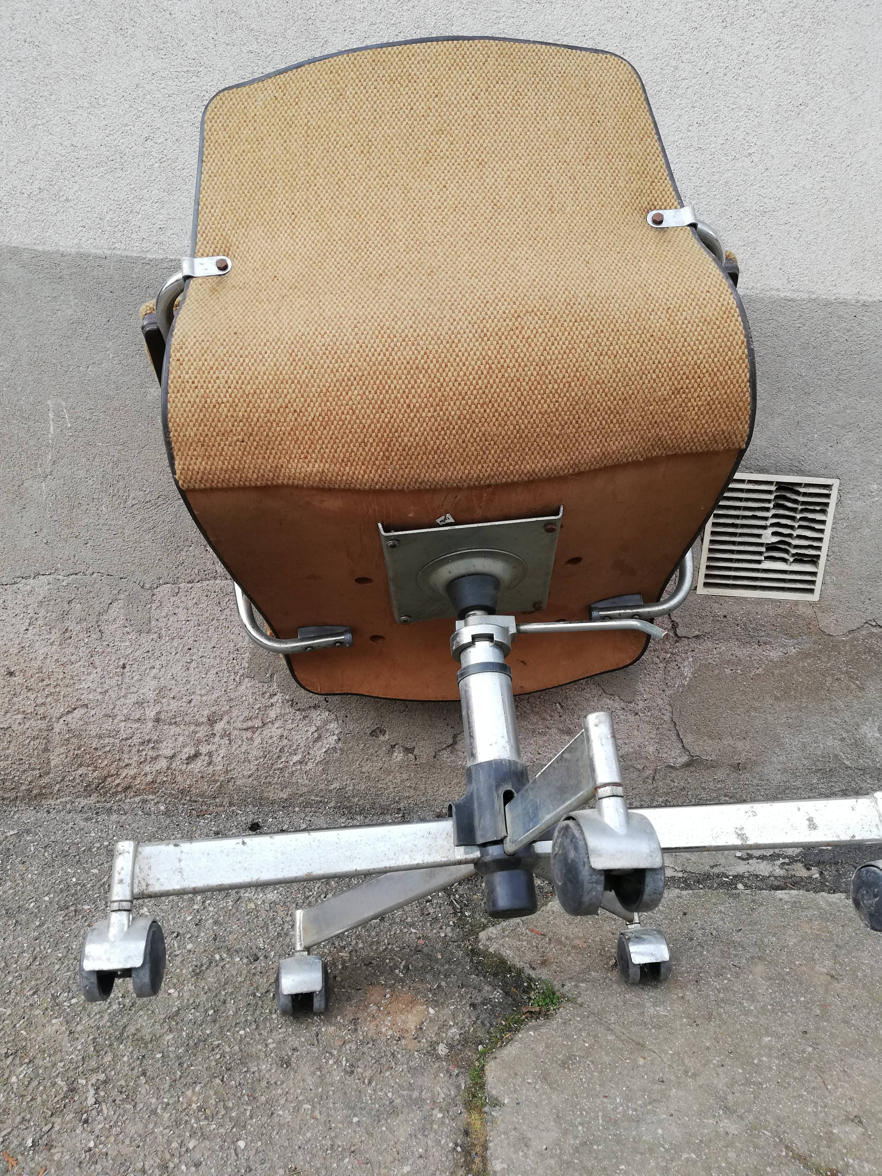 Vintage office chair yellow fabric