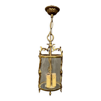 Bronze crystal hanging lantern.