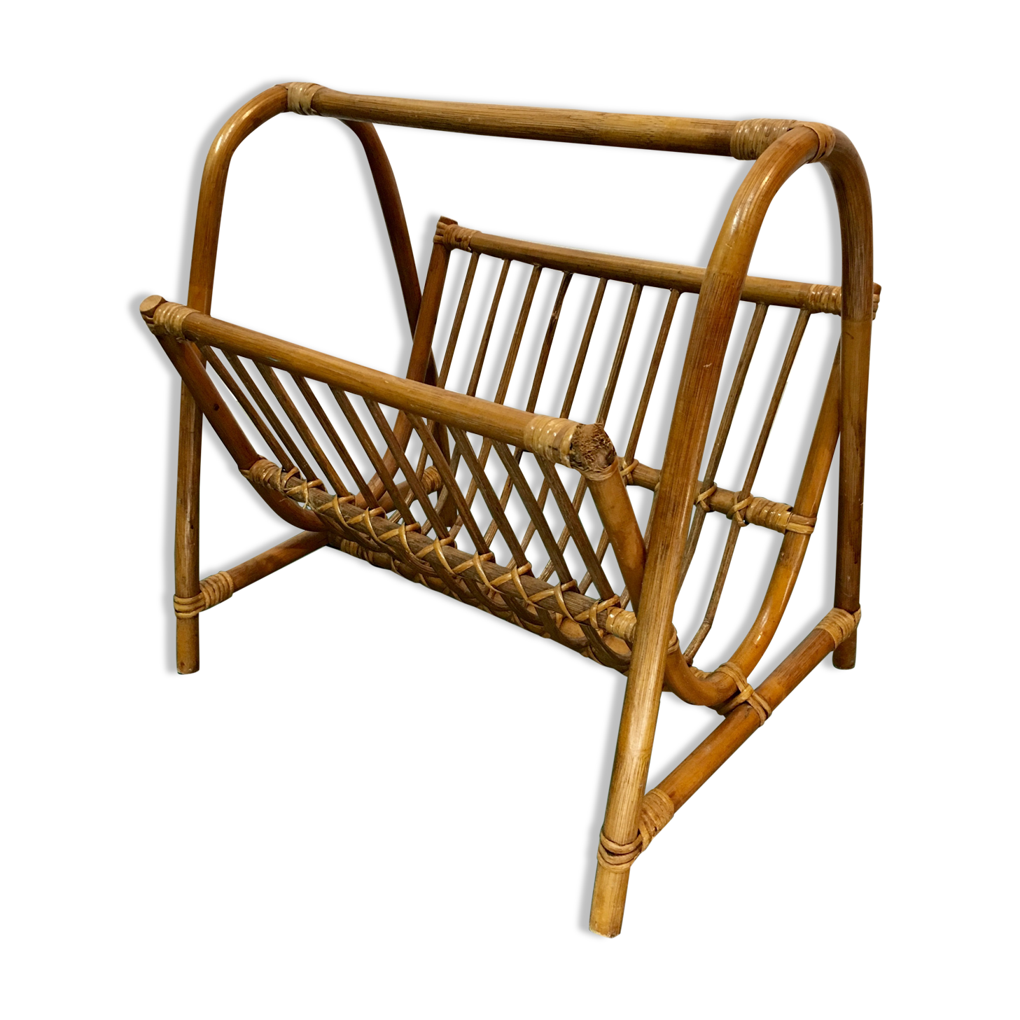 Rattan magazine rack 80