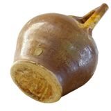 Céramique ancienne française en orjol ou cruche à glaçure rouge et jaune