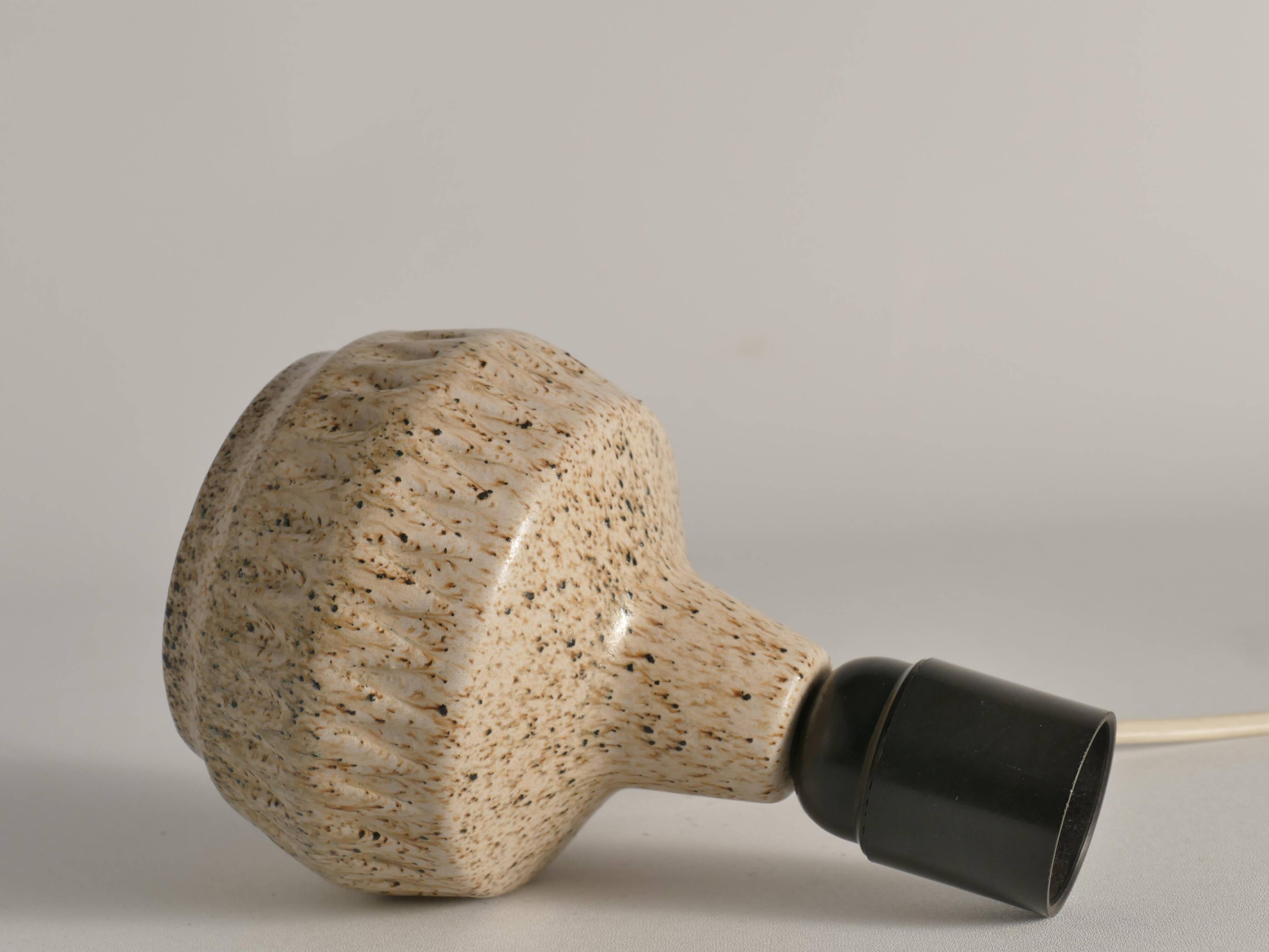 Mid-Century Modern Brown Speckled Stoneware Table Lamp by EGO, Sweden 1960s