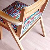 Restored bridge office chair with vintage compass feet from the 50s