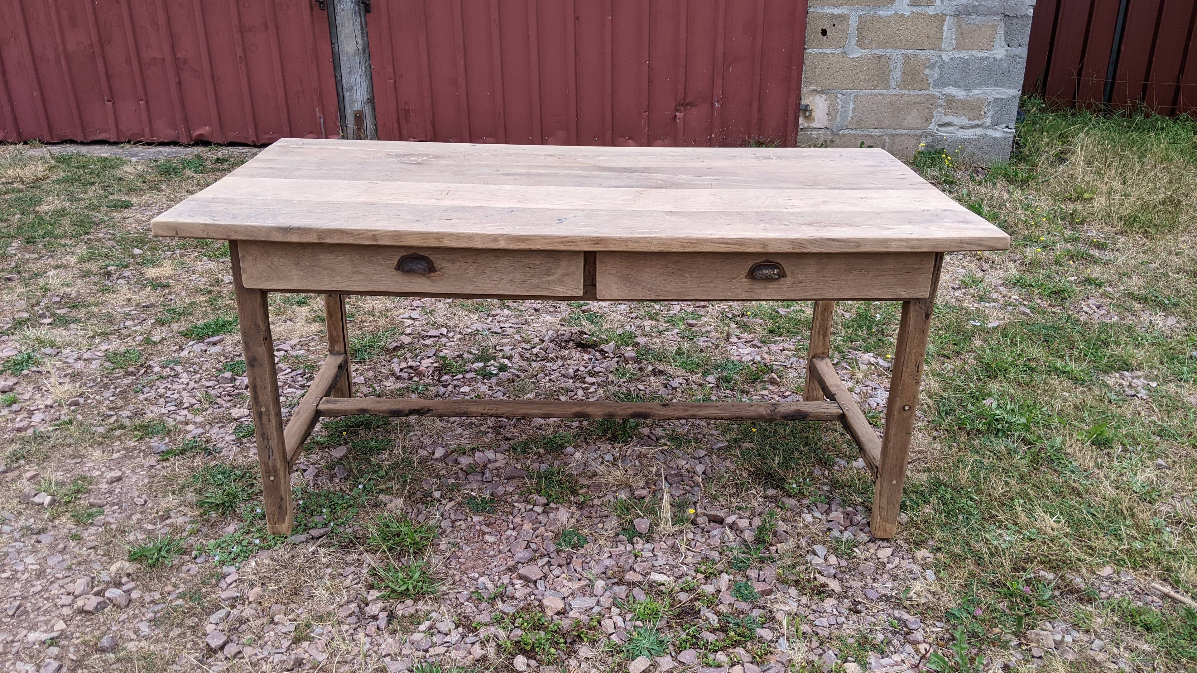 Old farmhouse table 2 drawers