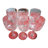 6 verres anciens graves