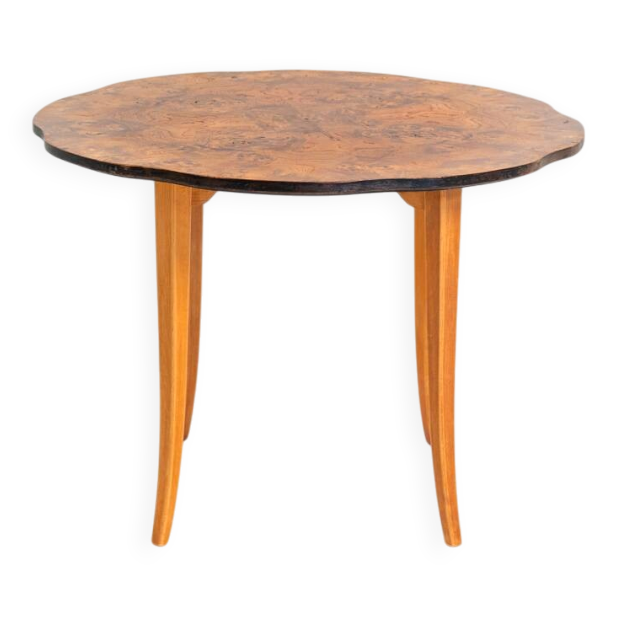 Elm burl side table, Sweden, 1940s