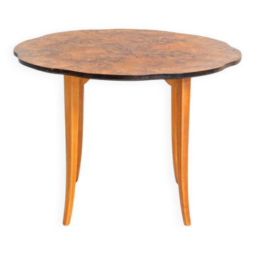 Elm burl side table, Sweden, 1940s