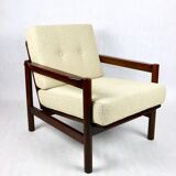Beige boucle vintage armchair, 1970s