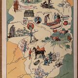 Old illustrated map of the Limousin - JP Pinchon