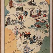 Affiche ancienne carte illustrée du Limousin - JP Pinchon