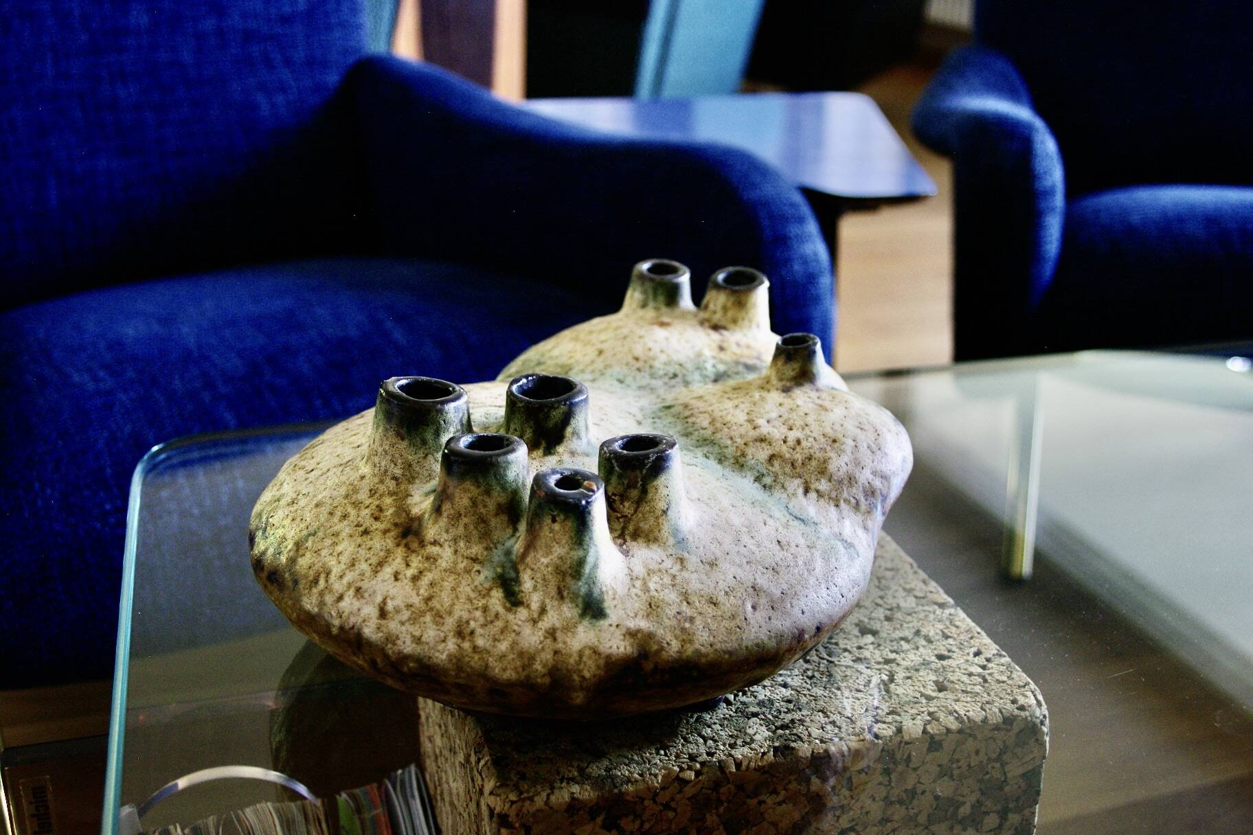 Vintage organic-shaped vase by elmut schaffenacker 1960