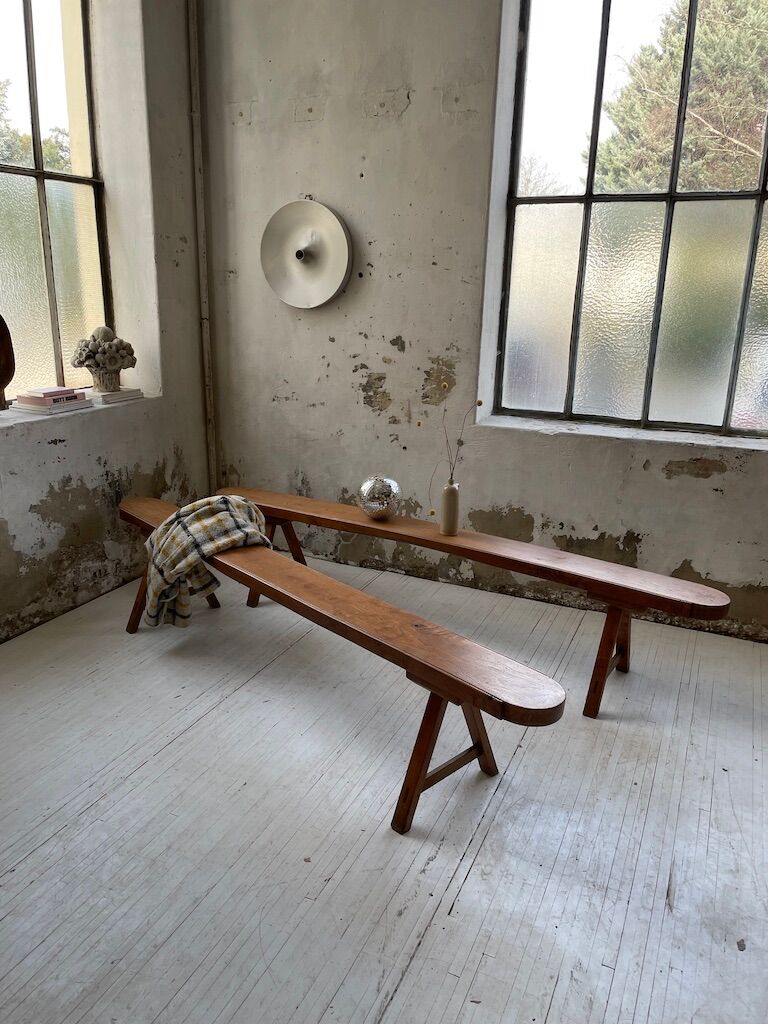 Pair of bench early 1900 oak