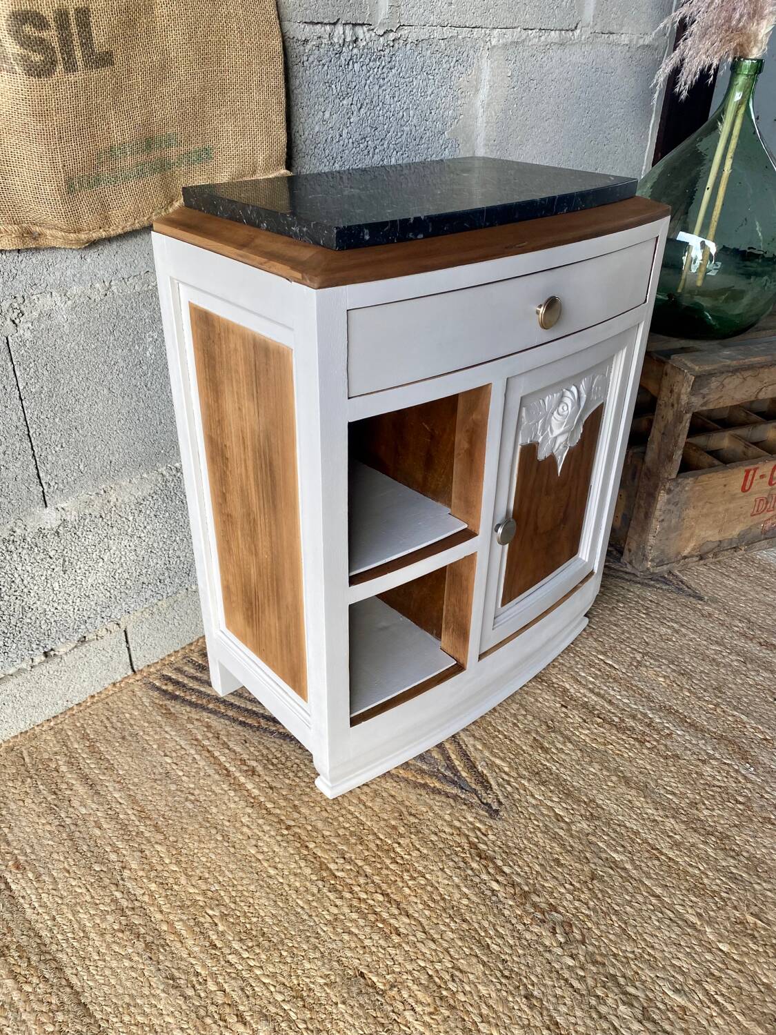 Bedside table, Art Deco side furniture