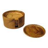 6 olive wood coasters