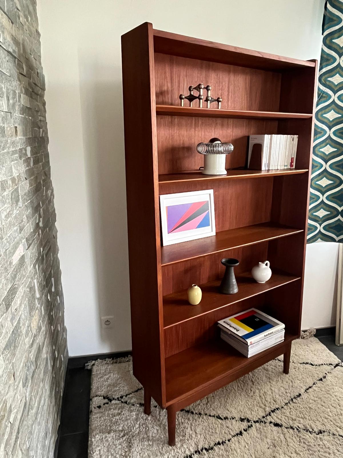 Vintage Scandinavian teak bookcase