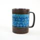 Trifoglio Blue ceramic mug, Italian design, 1960s, designer: Aldo Londi, ma