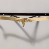 Table Console Murale Vintage en Laiton avec Plateau en Onyx Jaune, Italie