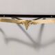 Vintage Wall-Mounted Brass Console Table with Yellow Onyx Top, Italy