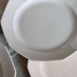 6 assiettes à dessert vintage faïence rose pâle – Forme octogonale