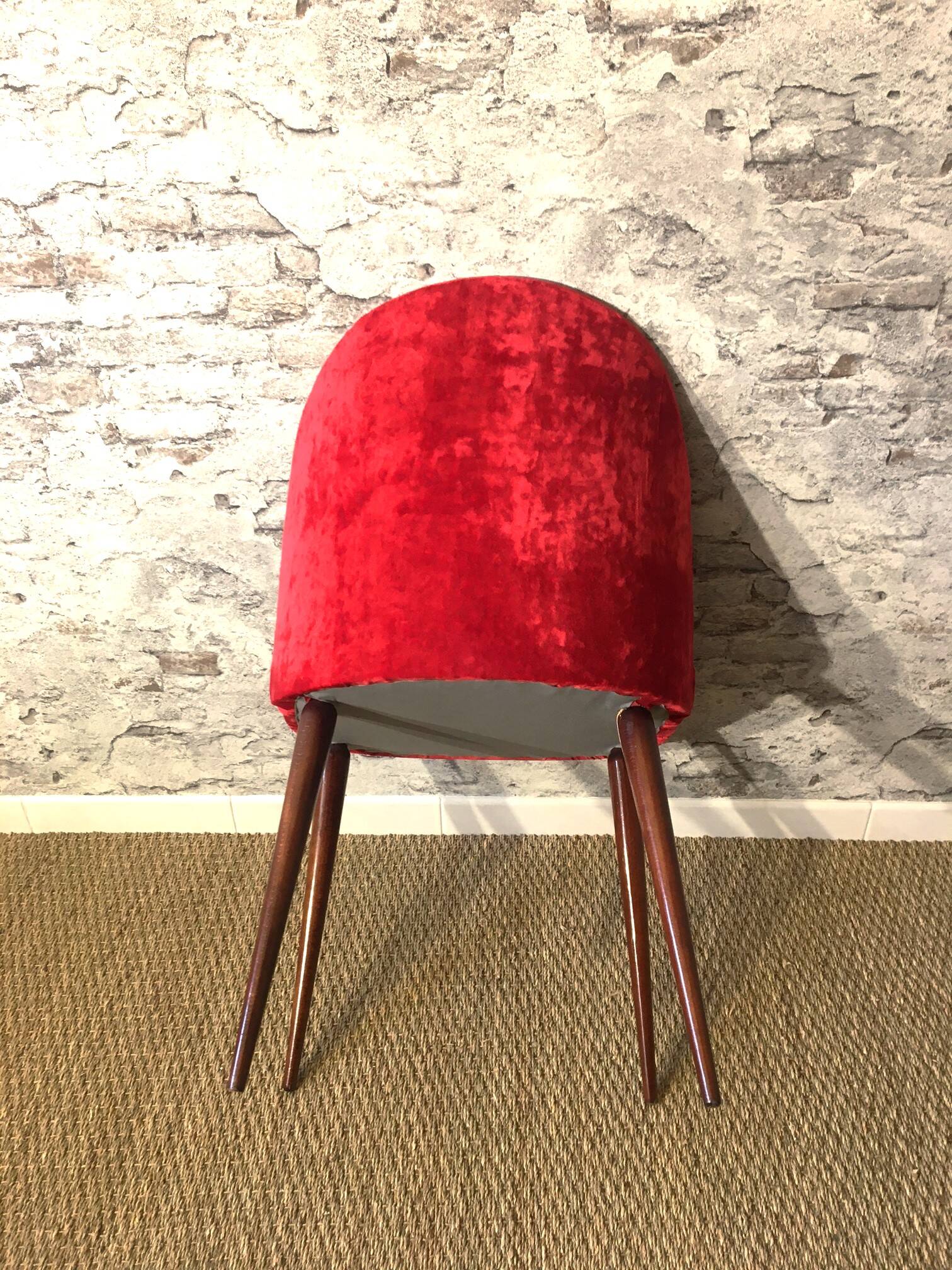Set of 2 70s chairs reupholstered in fine velvet