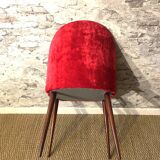 Set of 2 70s chairs reupholstered in fine velvet