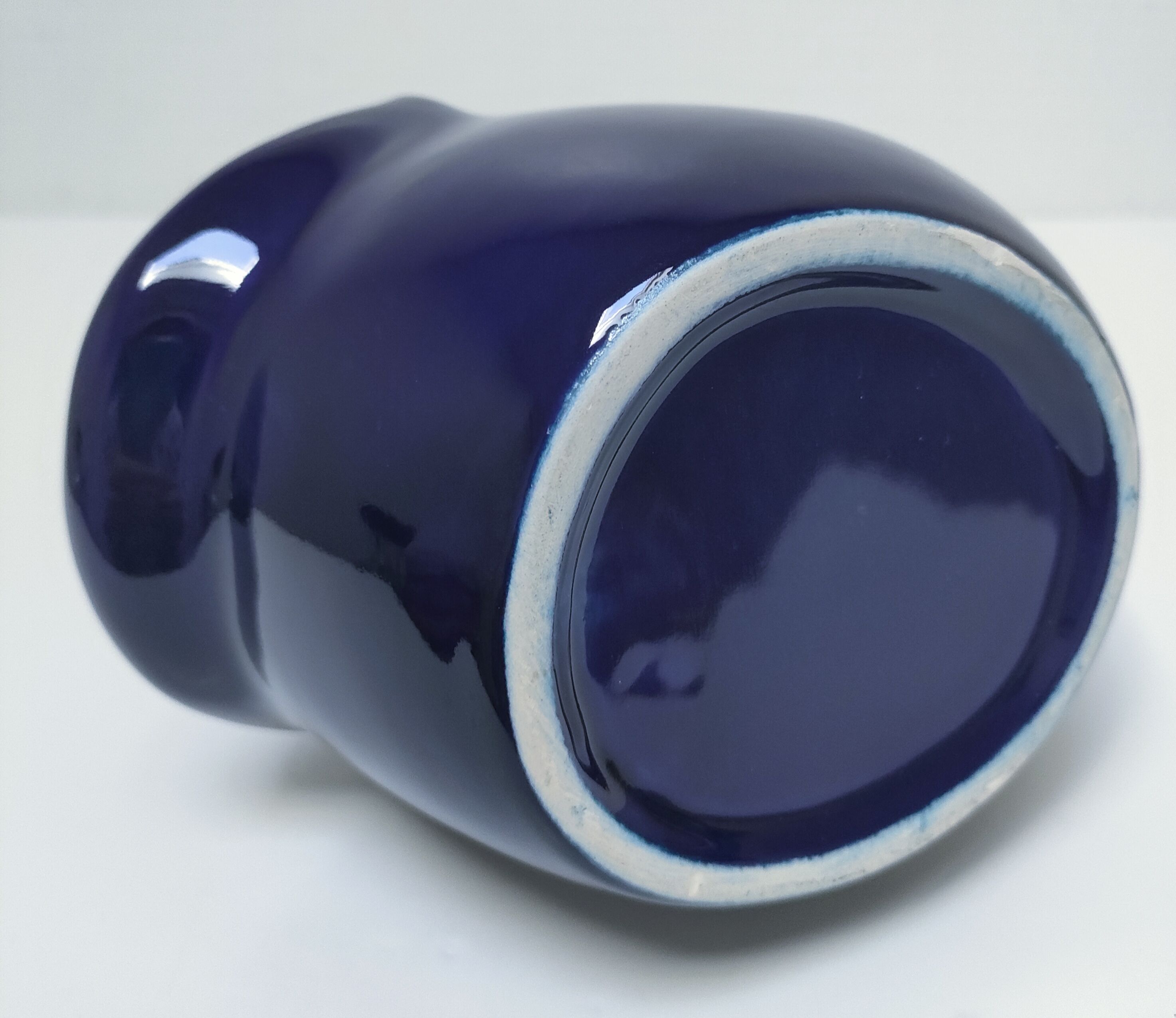 Grand cendrier poisson céramique bleue design vintage