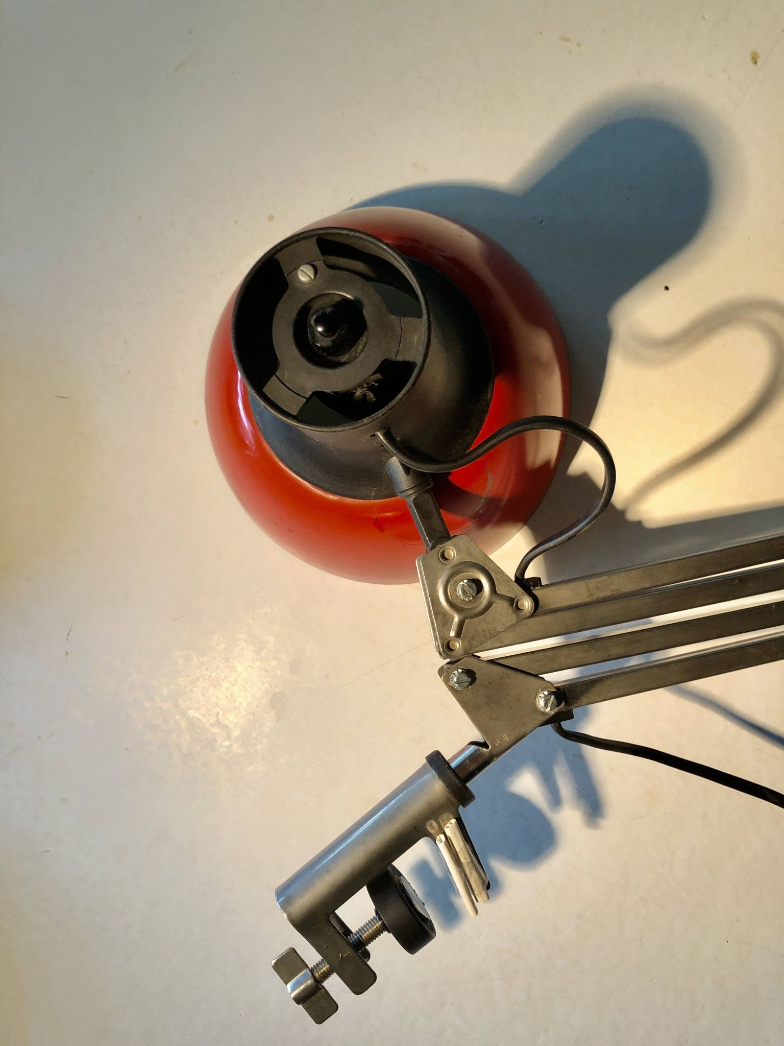 Lampe d'architecte rouge   patented  finlande