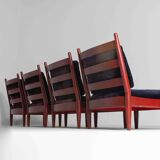 XL set of 8 mid-century lounge chairs, Belgium 1960s