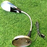 1970s table lamp articulated rod, swivel head chrome metal