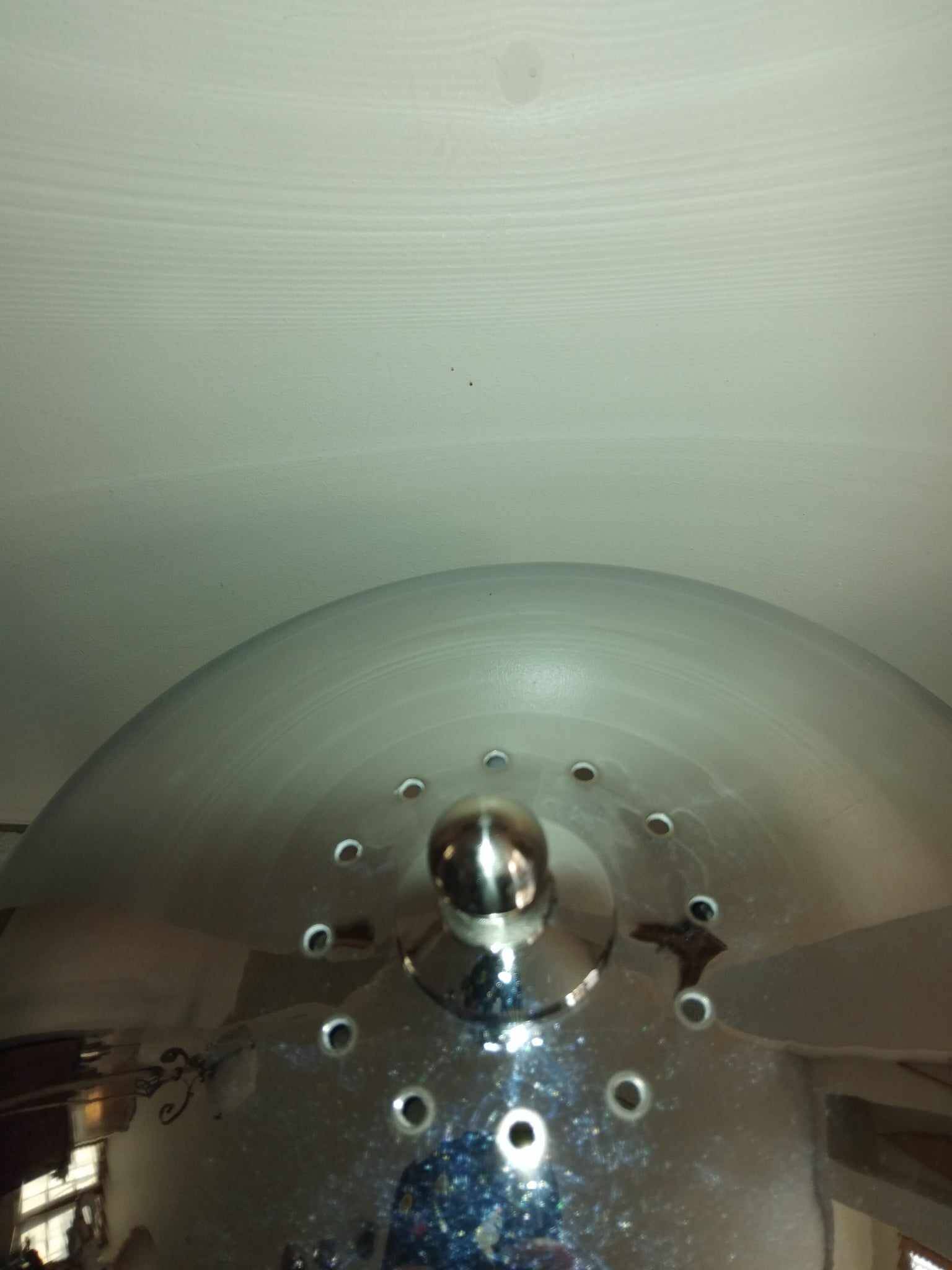 Pair of chrome mushroom lamps