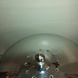 Pair of chrome mushroom lamps