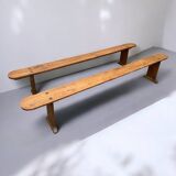 Pair of solid elm benches