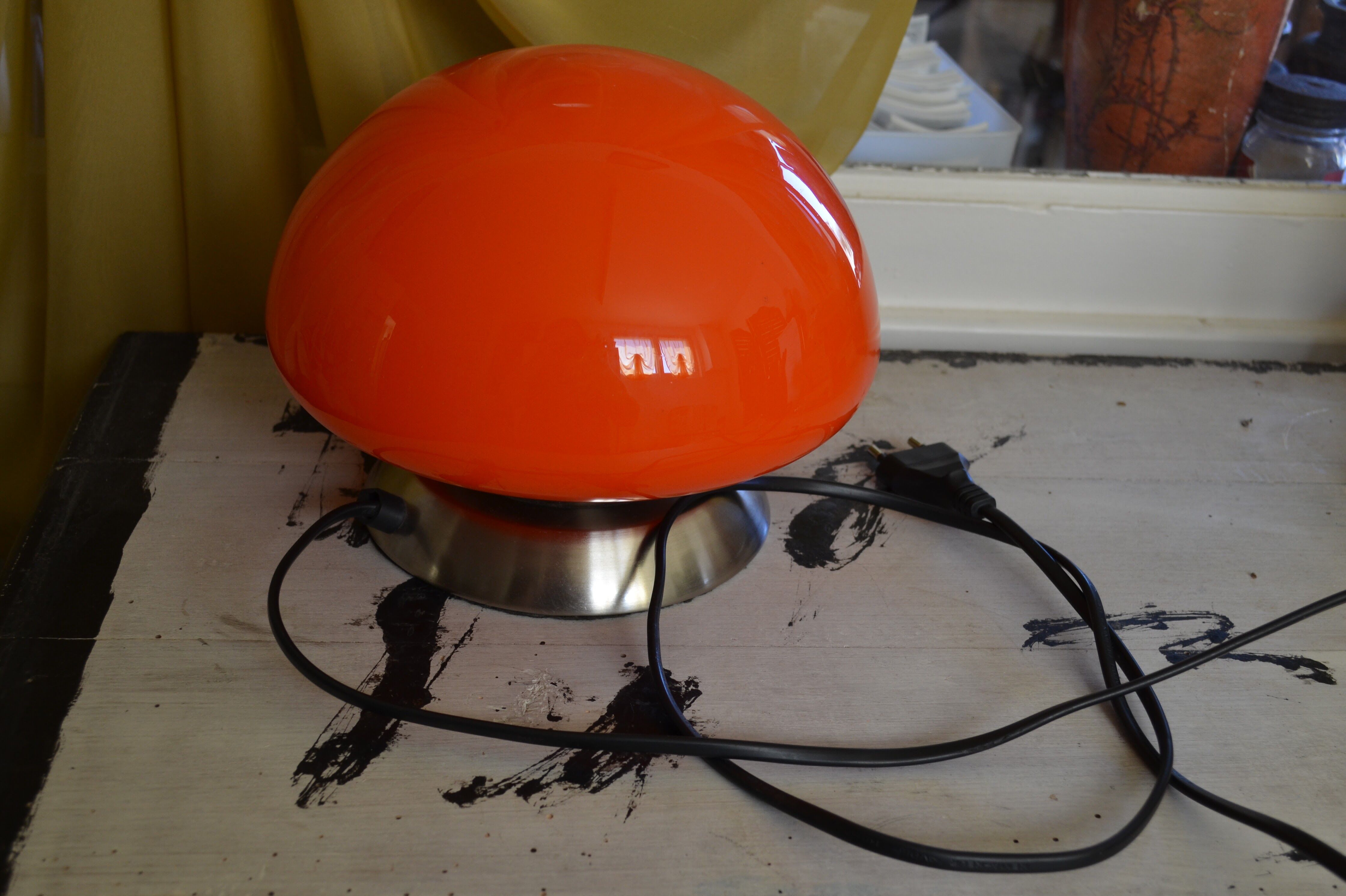 Orange mushroom lamp