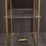 Vintage table in brass and sea green marble