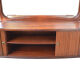Vintage mid-century Danish mirror with tambour cabinet from 1950s 1960s. 46x67cm