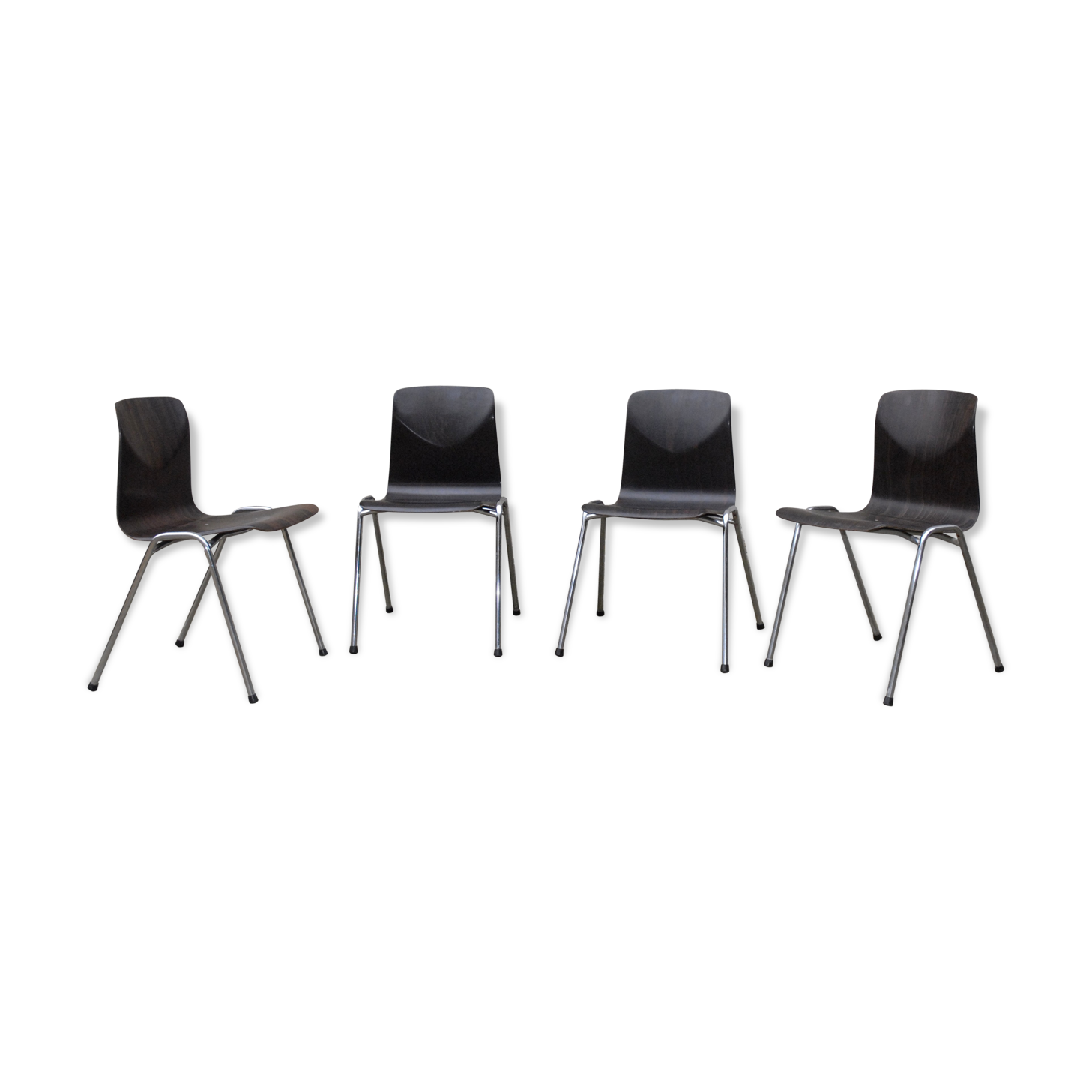 Set of 4 chairs design Galvanitas thur op seat in Pagholz 60-70 years