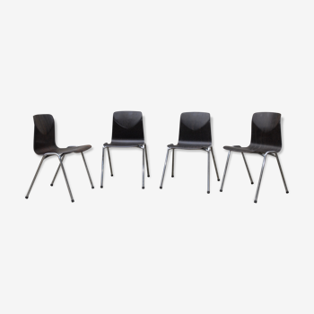 Set of 4 chairs design Galvanitas thur op seat in Pagholz 60-70 years